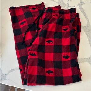 Croft & Barrow Red and Black Pajama Bottoms Buffalo Plaid